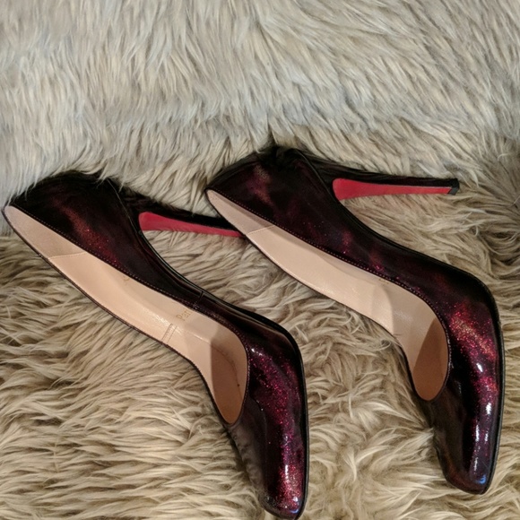 Christian louboutin burgundy glitter patent pumps - Picture 8 of 8